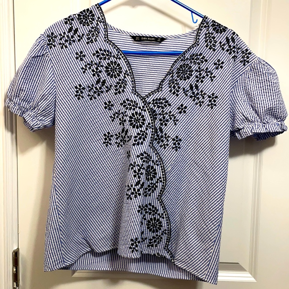 Zara blue blouse